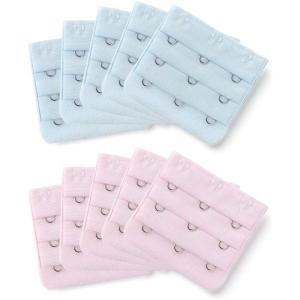 image:imageAllegra K 3 Hook 3 Row Stretchy Bra Strap Extenders Buckle Hooks Bra Band for WomenSky Bluelight Pink