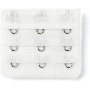 image:imageAllegra K 3 Hook 3 Row Stretchy Bra Strap Extenders Buckle Hooks Bra Band for WomenWhite