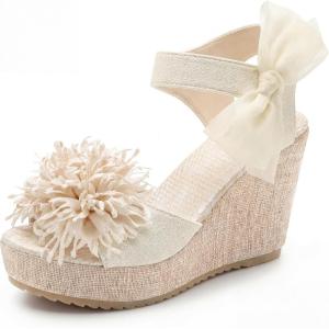image:imageAllegra K Womens Platform Floral Bow Peeptoe Wedge Sandals Pink 6