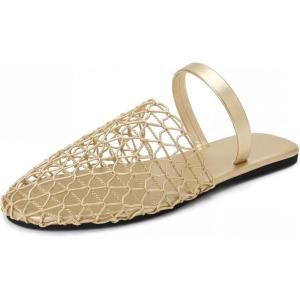 image:imageAllegra K Womens Slip on Mesh Flats Braided Slides SandalsGold