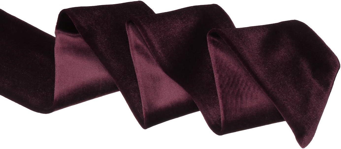 image:imageAllegra K Women Vintage Velvet Skinny Neck Scarves Solid Color Long Neckerchief Hairband Narrow WaistbandWine Red