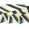 image:imageAllegra K 50cm Small Stripe Print Square Neck Wrap Scarves Head Scarf Kerchief Neckerchief Bandana for WomenPeacock Green