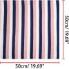 image:imageAllegra K 50cm Small Stripe Print Square Neck Wrap Scarves Head Scarf Kerchief Neckerchief Bandana for WomenPink White
