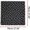 image:imageAllegra K 70cm Polka Dots Square Scarf Neck Scarves Kerchief Neckerchief Headband for WomenBlack White