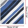 image:imageAllegra K 70cm Stripe Print Square Scarves Kerchief Neck Head Scarf Neckerchief Headband for LadiesBlue White