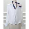 image:imageAllegra K 70cm Stripe Print Square Scarves Kerchief Neck Head Scarf Neckerchief Headband for LadiesPink White