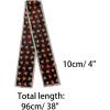 image:imageAllegra K Silky Skinny Scarves Ribbon Heart Print Long Hairband Handbag WrapBlack