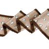 image:imageAllegra K Silky Skinny Scarves Ribbon Heart Print Long Hairband Handbag WrapBrown