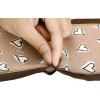 image:imageAllegra K Silky Skinny Scarves Ribbon Heart Print Long Hairband Handbag WrapBrown