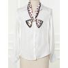 image:imageAllegra K Silky Skinny Scarves Ribbon Heart Print Long Hairband Handbag WrapWhite