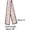 image:imageAllegra K Silky Skinny Scarves Ribbon Heart Print Long Hairband Handbag WrapWhite