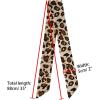 image:imageAllegra K Skinny Scarf Womens Thin Long Neckscarf Fashion Leopard Print Hairband Waistband Bag Handle AccessoryBeige