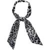 image:imageAllegra K Skinny Scarf Womens Thin Long Neckscarf Fashion Leopard Print Hairband Waistband Bag Handle AccessoryBlack Gray