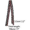 image:imageAllegra K Women Skinny Ribbon Neckerchief Heart Pattern Narrow Hair Wrist Scarf Headband Handbag Handle WrapBlack Floral