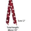 image:imageAllegra K Women Skinny Ribbon Neckerchief Heart Pattern Narrow Hair Wrist Scarf Headband Handbag Handle WrapWine Red Heart