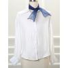 image:imageAllegra K Women Transparent Skinny Organza Scarf Solid Color Lightweight NeckerchiefNavy Blue