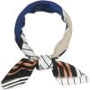 image:imageAllegra K 50cm Small Stripe Print Square Neck Wrap Scarves Head Scarf Kerchief Neckerchief Bandana for WomenBlue