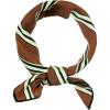 image:imageAllegra K 50cm Small Stripe Print Square Neck Wrap Scarves Head Scarf Kerchief Neckerchief Bandana for WomenBrown With Buckle