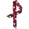 image:imageAllegra K Women Skinny Ribbon Neckerchief Heart Pattern Narrow Hair Wrist Scarf Headband Handbag Handle WrapWine Red Heart