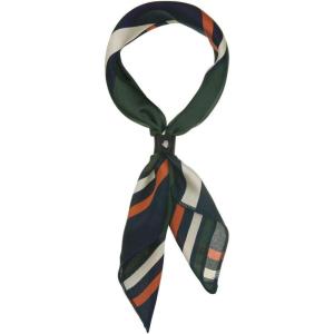image:imageAllegra K 50cm Small Stripe Print Square Neck Wrap Scarves Head Scarf Kerchief Neckerchief Bandana for WomenGreen Blue