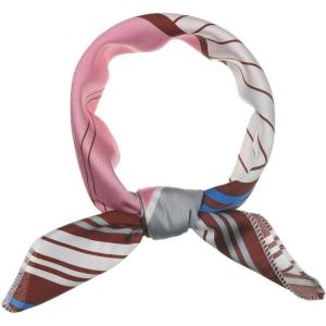image:imageAllegra K 50cm Small Stripe Print Square Neck Wrap Scarves Head Scarf Kerchief Neckerchief Bandana for WomenPink