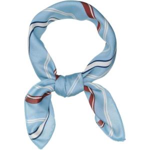 image:imageAllegra K 50cm Small Stripe Print Square Neck Wrap Scarves Head Scarf Kerchief Neckerchief Bandana for WomenSky Blue