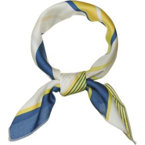 image:imageAllegra K 50cm Small Stripe Print Square Neck Wrap Scarves Head Scarf Kerchief Neckerchief Bandana for WomenYellow