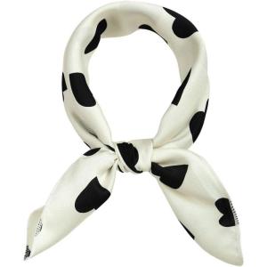 image:imageAllegra K 50cm Women Love Heart Small Square Scarves Kerchief Head Neck Scarf NeckerchiefWhite Big Dot