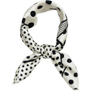image:imageAllegra K 50cm70cm 1950s Vintage Retro Polka Dot Square Scarf Head Neck Scarves Kerchief NeckerchiefBlack White