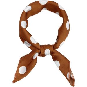 image:imageAllegra K 50cm70cm 1950s Vintage Retro Polka Dot Square Scarf Head Neck Scarves Kerchief NeckerchiefCaramel
