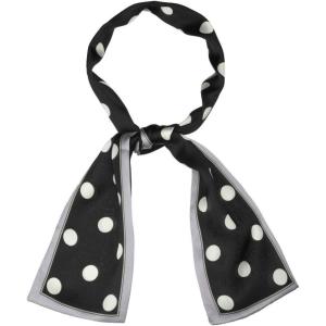 image:imageAllegra K 50s Ribbon Skinny Scarf Lovely Polka Dots Pattern for Bags Hair Band Neck WrapsBlack Big Dot