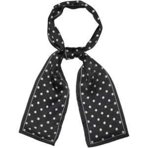 image:imageAllegra K 50s Ribbon Skinny Scarf Lovely Polka Dots Pattern for Bags Hair Band Neck WrapsBlack Small Dot