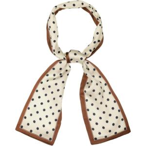 image:imageAllegra K 50s Ribbon Skinny Scarf Lovely Polka Dots Pattern for Bags Hair Band Neck WrapsBrown Small Dot