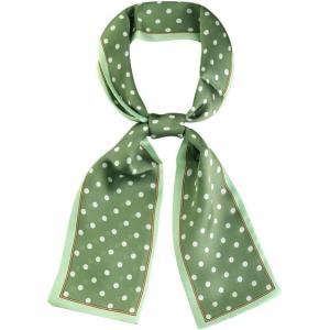 image:imageAllegra K 50s Ribbon Skinny Scarf Lovely Polka Dots Pattern for Bags Hair Band Neck WrapsGreen Small Dot