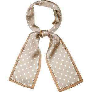 image:imageAllegra K 50s Ribbon Skinny Scarf Lovely Polka Dots Pattern for Bags Hair Band Neck WrapsKhaki Small Dot
