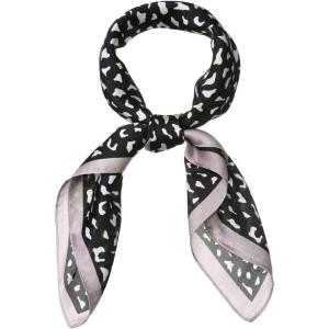 image:imageAllegra K 70cm Animal Leopard Print Silk Feeling Square Scarf Kerchief Neckerchief BandanaBlack