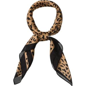 image:imageAllegra K 70cm Animal Leopard Print Silk Feeling Square Scarf Kerchief Neckerchief BandanaBrown