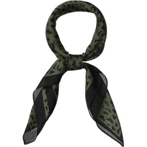 image:imageAllegra K 70cm Animal Leopard Print Silk Feeling Square Scarf Kerchief Neckerchief BandanaGreen