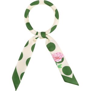 image:imageAllegra K 70cm Polka Dots Square Scarf Neck Scarves Kerchief Neckerchief Headband for WomenArmy Green Rose