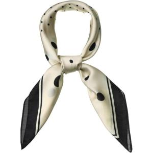 image:imageAllegra K 70cm Polka Dots Square Scarf Neck Scarves Kerchief Neckerchief Headband for WomenBeige