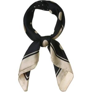 image:imageAllegra K 70cm Polka Dots Square Scarf Neck Scarves Kerchief Neckerchief Headband for WomenBlack Beige
