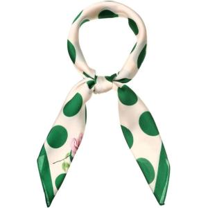 image:imageAllegra K 70cm Polka Dots Square Scarf Neck Scarves Kerchief Neckerchief Headband for WomenGreen Rose