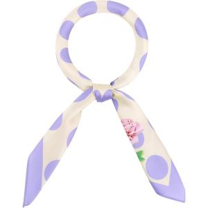 image:imageAllegra K 70cm Polka Dots Square Scarf Neck Scarves Kerchief Neckerchief Headband for WomenLight Purple Rose