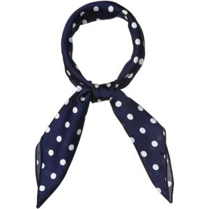 image:imageAllegra K 70cm Polka Dots Square Scarf Neck Scarves Kerchief Neckerchief Headband for WomenNavy Blue