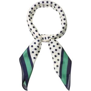 image:imageAllegra K 70cm Polka Dots Square Scarf Neck Scarves Kerchief Neckerchief Headband for WomenNavy Blue Green