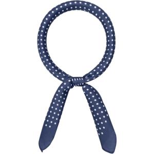 image:imageAllegra K 70cm Polka Dots Square Scarf Neck Scarves Kerchief Neckerchief Headband for WomenNavyblue Dot