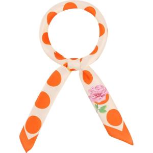 image:imageAllegra K 70cm Polka Dots Square Scarf Neck Scarves Kerchief Neckerchief Headband for WomenOrange Rose