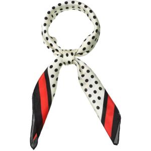 image:imageAllegra K 70cm Polka Dots Square Scarf Neck Scarves Kerchief Neckerchief Headband for WomenRed Beige