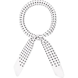 image:imageAllegra K 70cm Polka Dots Square Scarf Neck Scarves Kerchief Neckerchief Headband for WomenWhite Dot