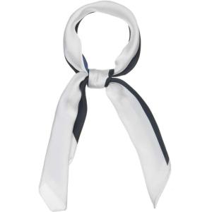 image:imageAllegra K 70cm Stripe Print Square Scarves Kerchief Neck Head Scarf Neckerchief Headband for LadiesBlue White